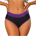 thumbnail image 1 of Riecok Plus Size Brief Panties Low Waist Stretch Butt Lifting Seamless Soft Comfortable Briefs Purple L, 1 of 7
