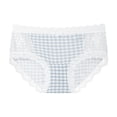 thumbnail image 1 of Riecok Plus Size Briefs for Women High Waist Stretch Solid Breathable Comfortable Underwear Panties Blue L, 1 of 2