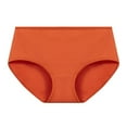 thumbnail image 1 of Riecok Plus Size Briefs for Women Lace Stretch Solid Breathable Comfortable Underwear Panties Orange XS, 1 of 2