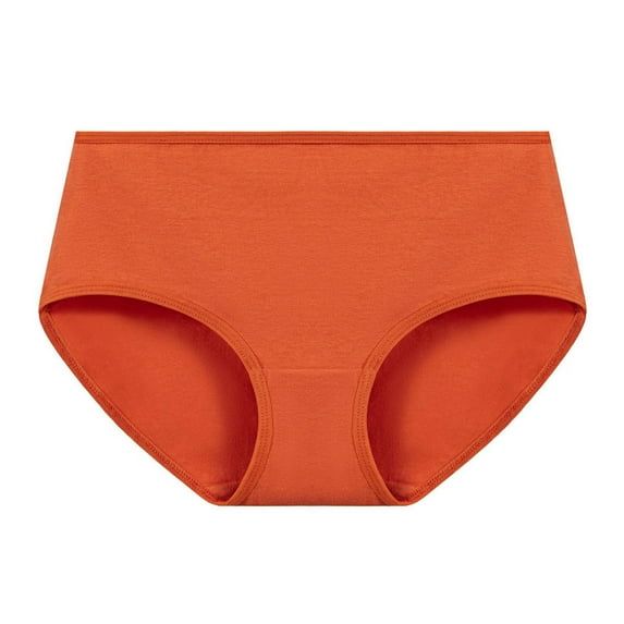Riecok Plus Size Briefs for Women Lace Stretch Solid Breathable Comfortable Underwear Panties Orange XS