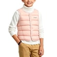 thumbnail image 1 of Riecok Puffer Vest for Boys Sleeveless Crewneck Button down Quilted Jackets Thermal Solid Warm Winter Outerwear Pink 1-2T, 1 of 6