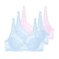 thumbnail image 1 of Riecok Push up Bras for Women Lace 3 Pack Underwire Bras Plus Size Full Coverage Bras Breathable Comfortable Bras, 1 of 6