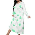 thumbnail image 1 of Riecok Robes for Women Plus Size Cute Printed Crewneck Long Sleeve Loungewear Soft Cozy Long Length Sleepwear, 1 of 3