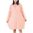 thumbnail image 1 of Riecok Robes for Women with Hood Solid Color Fleece Long Sleeve Loungewear Soft Warm Thermal Sleepwear, 1 of 5