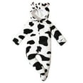 thumbnail image 1 of Riecok Rompers Baby Winter Zip up Long Sleeve Printed Hooded Jumpsuit Cute Flannel Clothes White 0 Month, 1 of 8