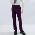 thumbnail image 1 of Riecok School Uniform Pants for Boys Elastic Waist with Pockets Solid Color Casual Trackpants Purple 160, 1 of 6