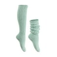 thumbnail image 1 of Riecok Scrunch Socks Women Lightweight Cushioned Ribbed Crew Socks Knee High Stretched Winter Warm Socks for Cold Weather, 1 of 1