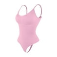 thumbnail image 1 of Riecok Seamless Shapewear Bodysuit Plus Size Stretchy Sleeveless Jumpsuits Solid Spaghetti Strap Workout Shapewear, 1 of 5