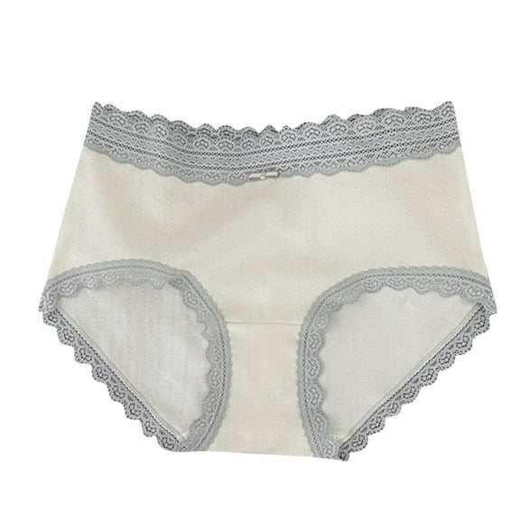 Riecok Seamless Underwear for Women Briefs High Waist Tummy Control Butt Lifting Breathable Comfortable Underwear Panties White M