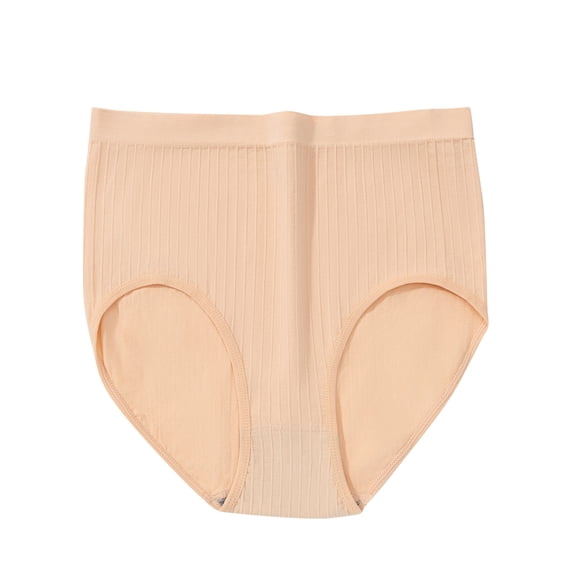 Riecok Seamless Underwear for Women Briefs High Waist Tummy Control Butt Lifting Seamless Comfortable Panties Beige XXL