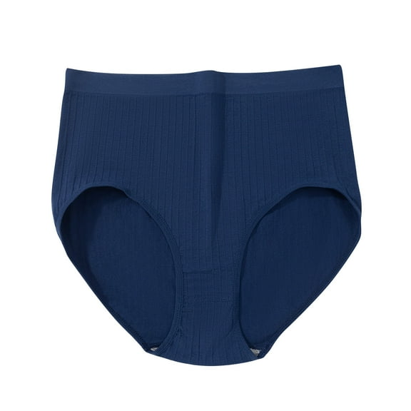 Riecok Seamless Underwear for Women Briefs High Waist Tummy Control Butt Lifting Seamless Comfortable Panties Blue XXXL