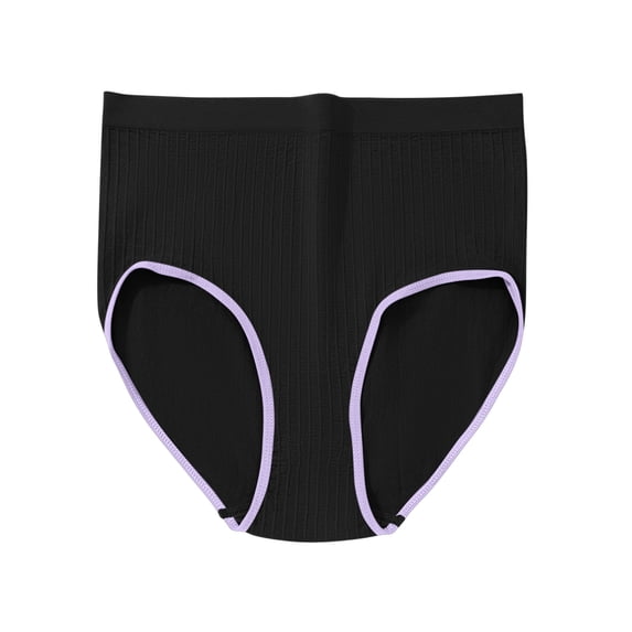 Riecok Seamless Underwear for Women Briefs High Waist Tummy Control Butt Lifting Seamless Comfortable Panties Purple XL