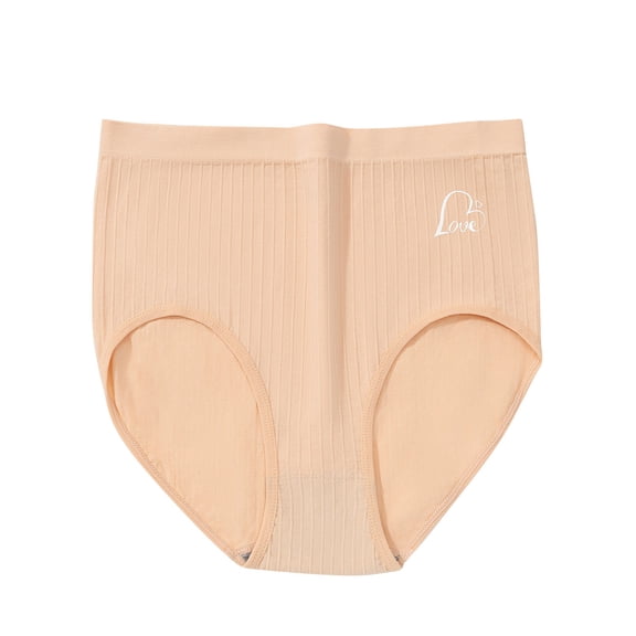 Riecok Seamless Underwear for Women High Waist Tummy Control Butt Lifting Seamless Comfortable Underwear Panties Beige XXL