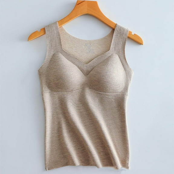 Riecok Shapewear Bodysuit for Women Women's Thermal Shirt Round-Neck Built-In Bra Button Warmth Winter Fall Fashion Shaper Slimming Girdles Gray M