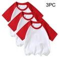 thumbnail image 1 of Riecok Shirts for Girls Short Sleeves Round-Neck Casual Solid Color Comfortable Soft Fashion Undershirts Tee Shirt Top Kids Blouse 3PC Red 5 T, 1 of 4