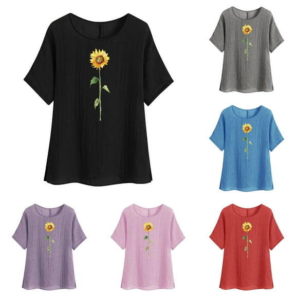 Riecok Short Sleeve Blouses for Girls Boy dressy Crewneck Shirt Kids Clothes Toddler Kids Boy 2025 Comfortable Lightweight Trendy Outfits Blouses Top Summer M Black