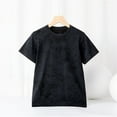 thumbnail image 1 of Riecok Short Tops Sleeve Shirts for Girls Printed Tops Comfortable Short Sleeve Round Neck Kids Blouse Summer Fashion Girls And Boy Indoor Outdoor Party Performance Black 11 Years, 1 of 3