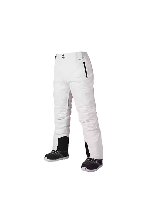Skiing Pants Waterproof for Men Straight Leg Baggy Warm Insulated Solid Casual Trousers with Pockets White XL