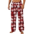 thumbnail image 1 of qelini Sleep Pants for Men Elastic Waist Drawstring Pants Printed Loungewear Pants Soft Cozy Trousers with Pockets, 1 of 4