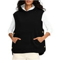 thumbnail image 1 of Riecok Sleeveless Vest for Women Hooded Jackets Fleece Button down Coats with Pockets Baggy Casual Outerwear, 1 of 8