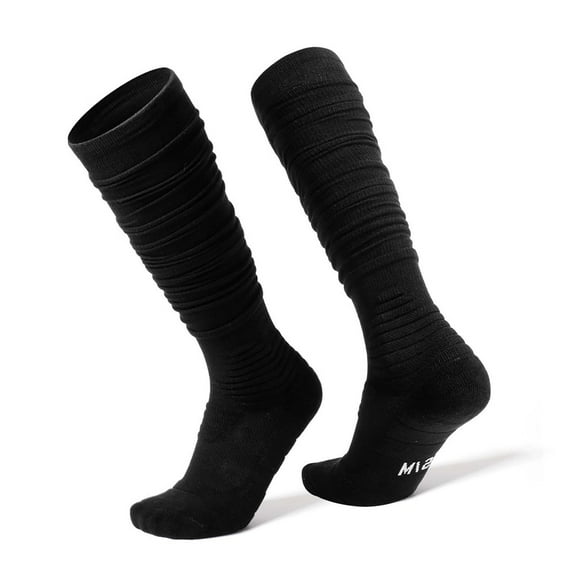 Riecok Soccer Socks Men Thick Thermal Cushioned Crew Socks Knee High Stretched Winter Warm Socks for Cold Weather