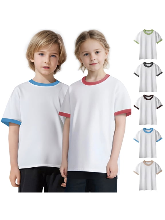 Soft Tops Crewneck Comfortable Shirt Kids Clothes Toddler Kids Boy Lightweight Trendy Outfits Blouses Top Summer 4 T Green
