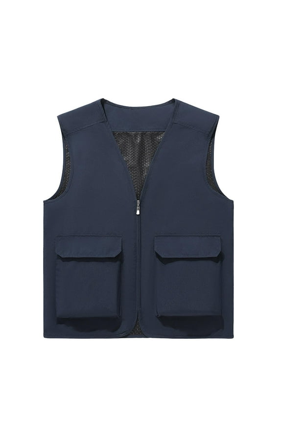 Sport Vest for Men V Neck Sleeveless Jackets Zip up Coats with Pockets Casual Athletic Outerwear