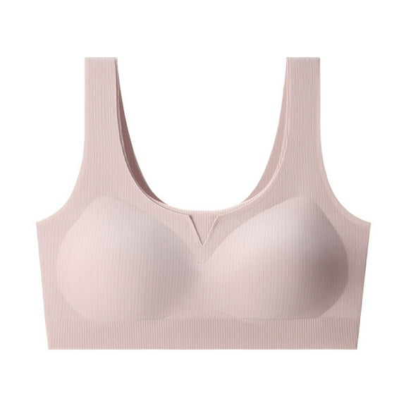Riecok Sports Bras for Women Seamless Wireless Bras Full Coverage Push Up Bras Breathable Comfortable Bras