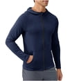 thumbnail image 1 of Riecok Sports Jacket for Men Long Sleeve Hooded Jackets Zip Up Coats with Pockets Solid Casual Trendy Outetwear, 1 of 7