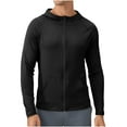 thumbnail image 1 of Riecok Sports Jacket for Men Long Sleeve Hooded Jackets Zip Up Coats with Pockets Solid Casual Trendy Outetwear, 1 of 4