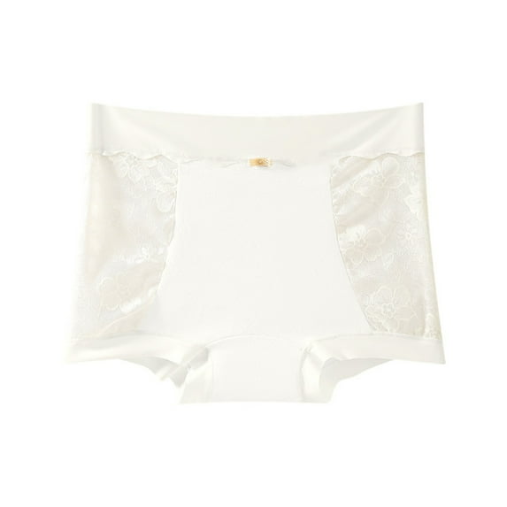 Riecok Stretch Panties for Women High Waist Plus Size Plus Size Breathable Comfortable Panties White M