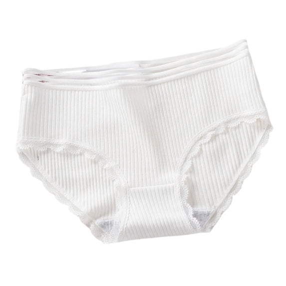 Riecok Stretch Panties for Women High Waist Plus Size Plus Size Breathable Full Front Back Coverage Underwear White XL
