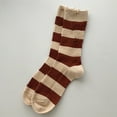 thumbnail image 1 of Riecok Striped Socks for Women Lightweight Cushioned Crew Socks Mid Calf Stretched Soft Comfortable Socks for Everyday Wear, 1 of 2