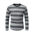 thumbnail image 1 of qelini Striped Sweater Shirt for Men Crewneck Pullover Sweaters Striped Long Sleeve Tops Dressy Slim Fit Fall Blouses, 1 of 7