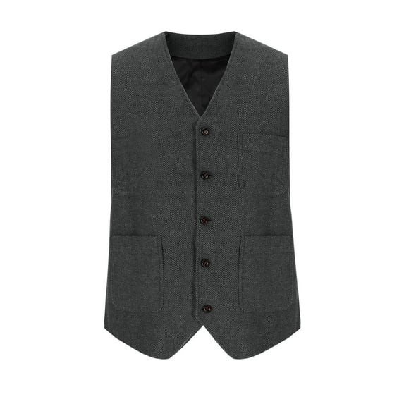 Riecok Suit Vest for Men V Neck Sleeveless Jackets Button down Coats Soft Comfortable Outerwear for Wedding Party