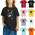 thumbnail image 1 of Riecok Summer Shirts for Girls Boy Crewneck Short Sleeve Comfortable Shirt Kids Clothes Toddler Kids Girls Casual Loose Shirts Pink 7 T, 1 of 5