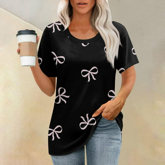 Riecok Summer Short T-Shirts for Girls Short Tops Sleeve Crew Neck Oversized Casual All-match Fashion Lightweight Toddler Kids Boy Casual Loose Shirts Black L