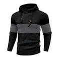 thumbnail image 1 of qelini Sweater Hoodie for Men Long Sleeve Hooded Knitted Sweaters Colorblock Pullover Tops Dressy Warm Fall Blouses, 1 of 2
