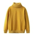 thumbnail image 1 of Riecok Sweater Kids Boys High Collar Long Sleeve Solid Color Fall Winter Warm Pullover Sweater Yellow 130 7 Years, 1 of 3