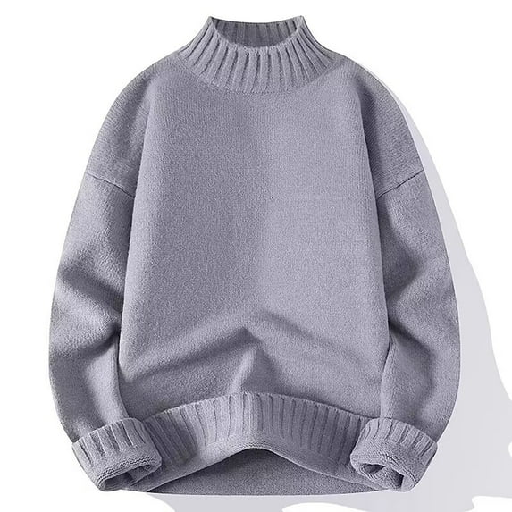 qelini Sweaters for Men Plus Size Crewneck Pullover Sweaters Colorblock Long Sleeve Tops Thermal Warm Fall Blouses