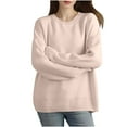 thumbnail image 1 of qelini Sweaters for Women Plus Size Crewneck Pullover Knitted Sweaters Solid Long Sleeve Tops Classic Dressy Blouses, 1 of 6
