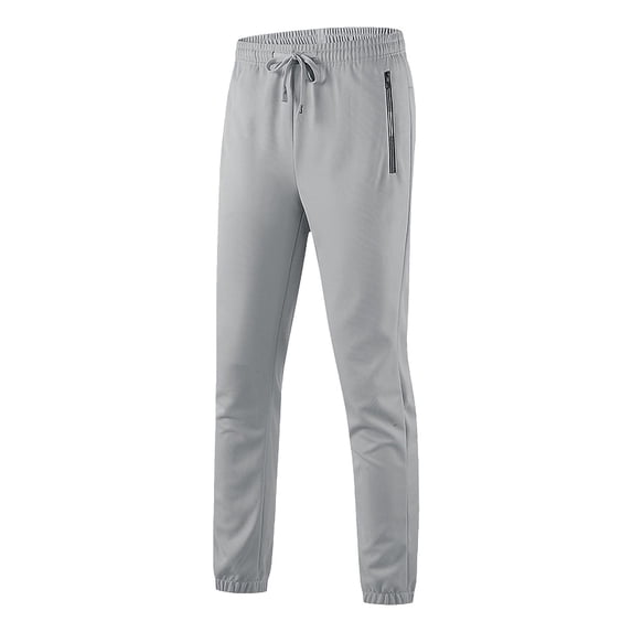 Riecok Sweatpants for Men Drawstring Elastic Waist Baggy Pants Solid Athletic Workout Joggers with Pockets Gray S