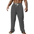 thumbnail image 1 of Riecok Sweatpants for Men Drawstring Elastic Waist Baggy Pants Solid Casual Trousers Gray S, 1 of 3