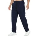 thumbnail image 1 of Riecok Sweatpants for Men Drawstring Elastic Waist Baggy Pants Solid Versatile Trousers with Pockets Navy L, 1 of 7