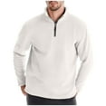 thumbnail image 1 of Riecok Sweatshirts for Men Zipper Front Mock Neck Long Sleeve Jackets Warm Fleece Coats Solid Casual Trendy Outetwear, 1 of 7