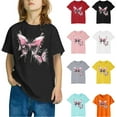 thumbnail image 1 of Riecok T Shirts for Girls Boy Plus Size Crewneck Short Sleeve Comfortable Shirt Kids Clothes Toddler Kids Girls Casual Loose Shirts Gray 3 T, 1 of 4