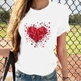 thumbnail image 1 of Riecok T Shirts for Women valentines day shirts Crewneck Heart T Shirt for Women Short Sleeve Summer Casual Comfy Novelty Graphic Tops Red S, 1 of 1