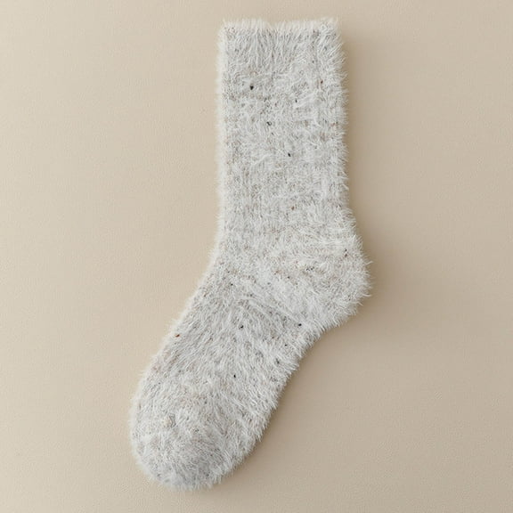 Riecok Thick Socks for Women Lightweight Cushioned Crew Socks Mid Calf Stretched Soft Cozy Socks for Everyday Wear