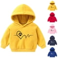 thumbnail image 1 of Riecok Toddler Baby Boys Girls Cotton Hoodie Sweatshirt Long Sleeve With Pockets Crewneck Fashion Hoodie Oversized Love Pattern Kids Warm Winter Hoodies Pullover Hooded Sweatshirt Pink 1 T, 1 of 3