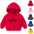 thumbnail image 1 of Riecok Toddler Baby Boys Girls Cotton Hoodie Sweatshirt Long Sleeve With Pockets Round Neck Fashion Hoodie Casual All-Match Kids Warm Winter Hoodies Pullover Hooded Sweatshirt Red 5 T, 1 of 3